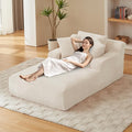 80 Inch Chaise Lounge Chair Indoor, Oversized Corduroy Upholstered Boneless by HANXIN