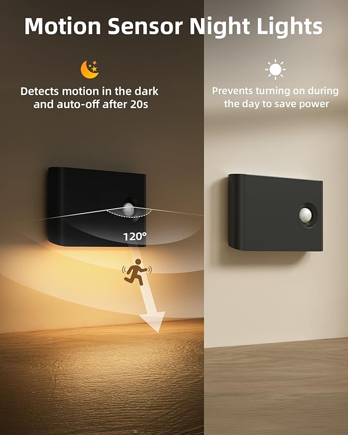 EZVALO 6 Pack Motion Sensor Night Lights, Sync LED Stair Lights Indoor - Image 3