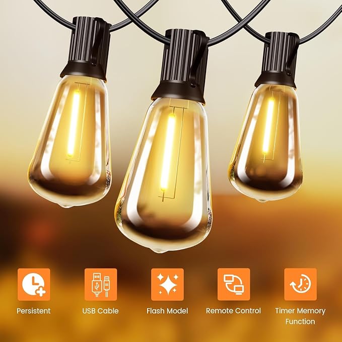 OHLUX 35FT Solar Globe String Lights Outdoor, Waterproof Solar Patio Lights - Image 8