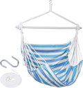 Backyard Expressions Striped Hammock Chair Hanging Rope Swing Chair, Anti Slip by BackyardExpressions