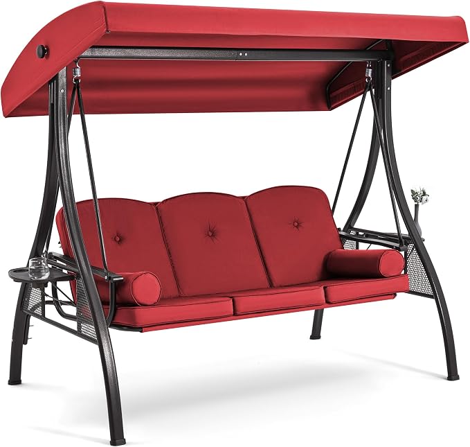 HOMREST 3 Person Outdoor Porch Swing - Image 8