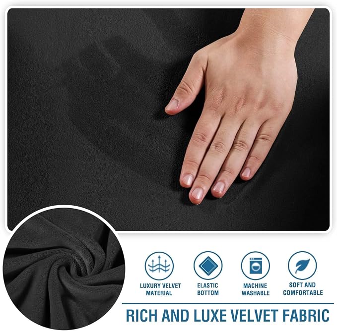 H.VERSAILTEX Chaise Lounge Cover Indoor Velvet Chaise Slipcover High Stretch - Image 3