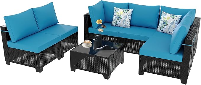 Outdoor Wicker Patio Furniture Set, Rattan Sectional Sofa Set - Image 8