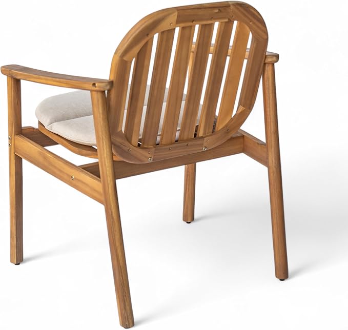Christopher Knight Home Meja Acacia Wood Outdoor Dining Set - Image 8