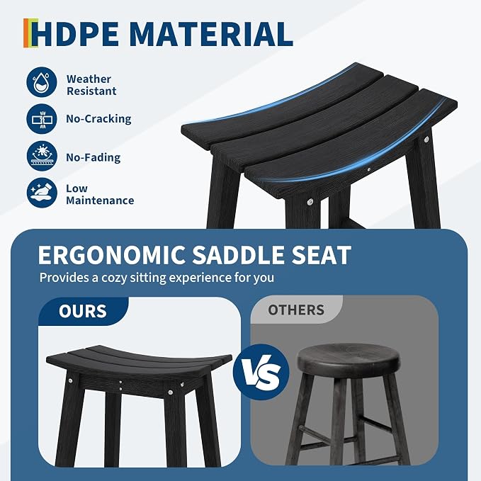 GarveeLife Weather Resistant Barstool Outside Stools - Image 5
