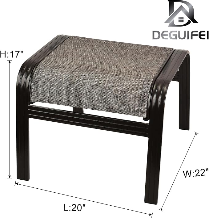 Patio Outdoor Ottoman Footstools Assembled Aluminum Footrest Side Table Small - Image 3