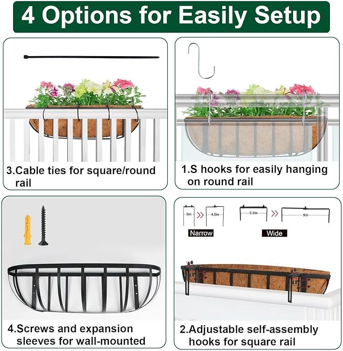 2 Pack 16" Railing Planter Window Box - Image 5