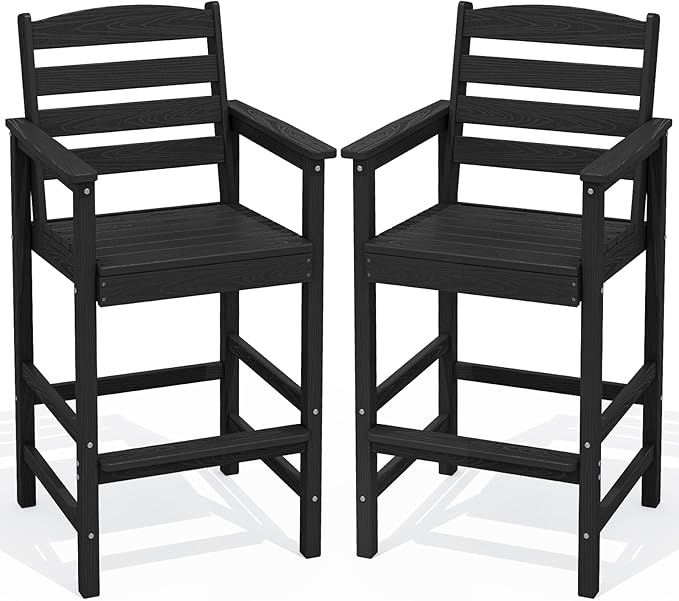 SERWALL Tall Adirondack Chairs Set of 2, Oversize Balcony Adirondack Chairs Set by SERWALL