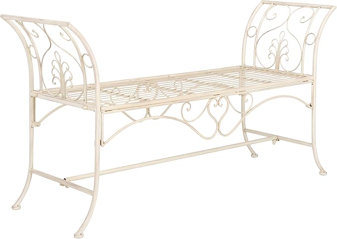 Safavieh PAT5016A Collection Arona Antique White Wrought Iron 51" Outdoor - Image 3