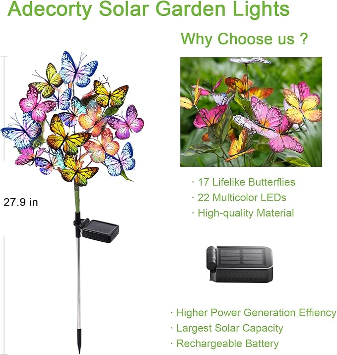 Solar Garden Lights Solar Lights Outdoor Waterproof Decorative 4 Pack - Image 3