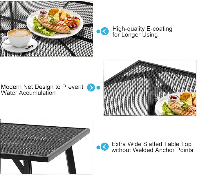 AECOJOY 5 Piece Outdoor Table and Chair, Patio Outdoor Dining Set - Image 6