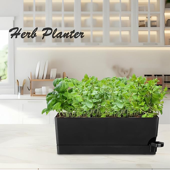 Self Watering Pots for Indoor Plants 17 Inches Window Boxes Planters - Image 7
