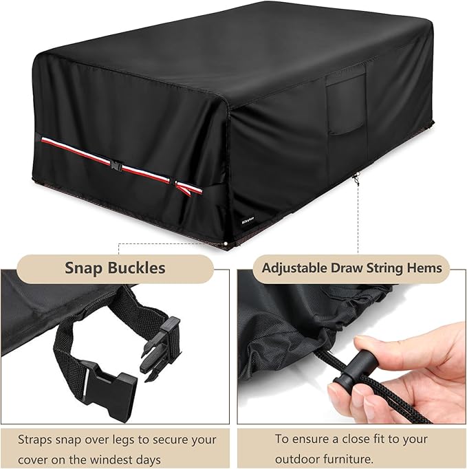Rectangular Patio Furniture Covers, Upgraded 600D Heavy Duty Outdoor Furniture - Image 5