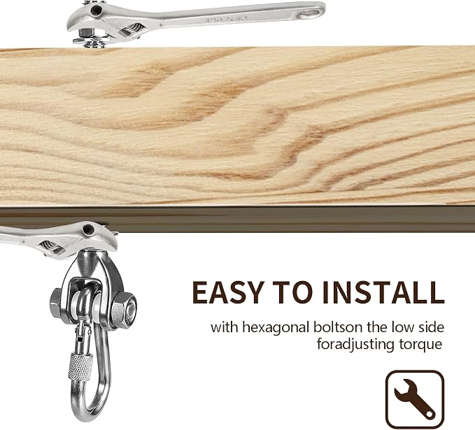 2 Heavy Duty Swing Hangers 180° Stainless Steel Swing Hooks 800LBS Capacity - Image 6