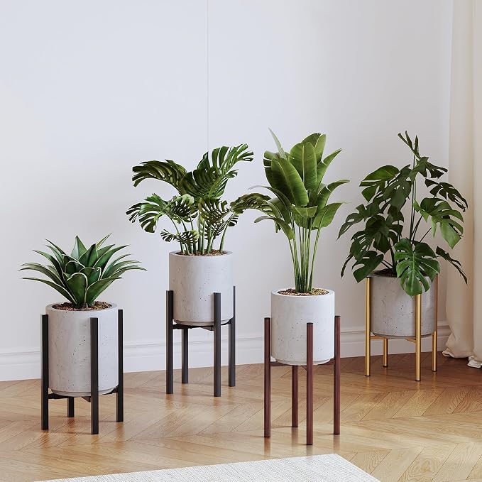 Plant Stand Indoor for 2 Height Options, Mid Century Modern Outdoor Planter - Image 2