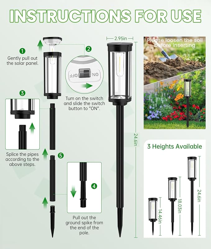 Bright Solar Pathway Lights, 12 Pack Solar Lights Outdoor Waterproof IP65 - Image 8