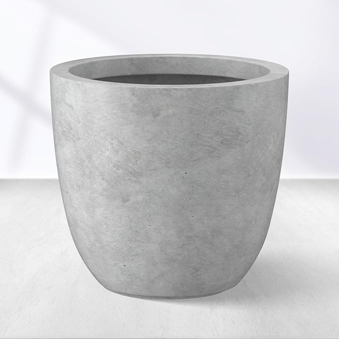 Kante 14 Inch Dia Round Concrete Planter, Indoor Outdoor Large Plant Pot by Kante