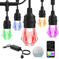 XMCOSY+ Smart Outdoor String Lights - 64ft RGBCWIC Patio Lights by XMcosy