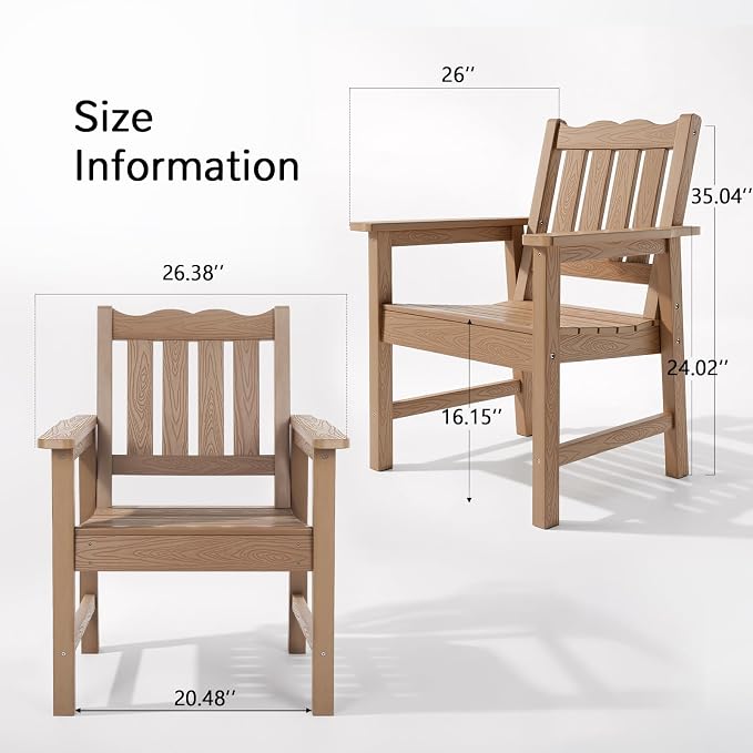 Stoog All-Weather Garden Bench & Chairs Set, 3-Piece Patio Furniture Set - Image 8