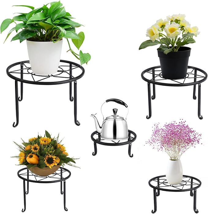 5 Pack Metal Plant Stands for Multiple Plant, Heavy Duty Flower Pot Stands for - Image 4