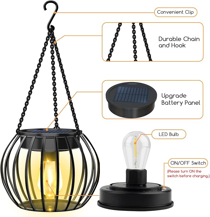 UBright 2 Pack 15" Solar Lights Outdoor Decorative Metal Solar Lanterns Outdoor - Image 3