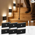 wowatt 6 Packs Rechargeable Motion Sensor Stair Light Black Battery Night Lights by wowatt