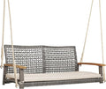 Happygrill 2-Person Patio Porch Swing Chair, Outdoor Rattan Swing Bench by HAPPYGRILL