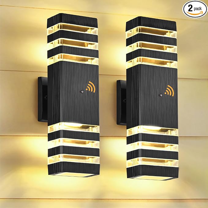 Dusk to Dawn Outdoor Wall Lights 2 Pack, Up and Down Porch Lights Outdoor Wall by DARIISI