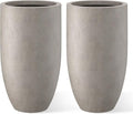 Kante 24 Inch Tall Round Concrete Planter, 2 Pack Large Indoor Outdoor Plant by Kante