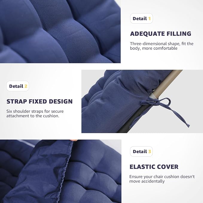 Patio Lounge Chair Cushion, Waterproof Zero Gravity Chair Cushions - Image 4