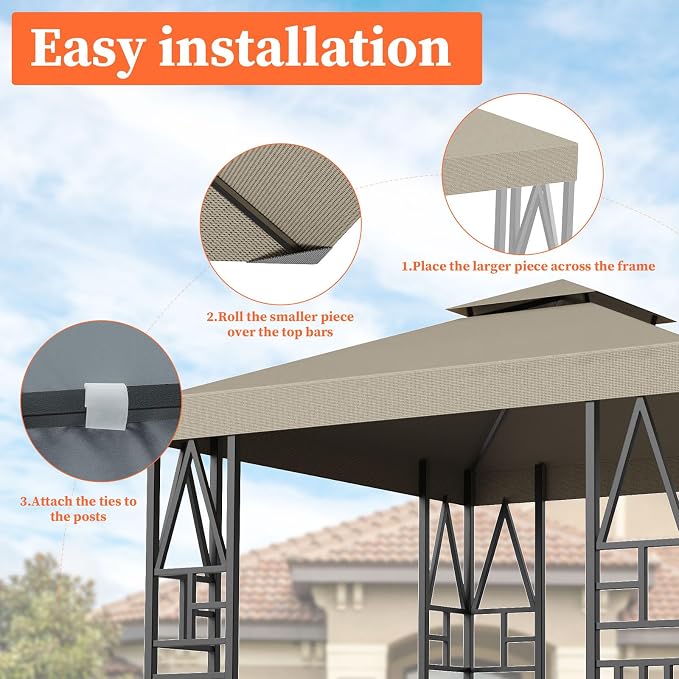 Gazebo Canopy Replacement 10x10ft Outdoor Shelter - Image 4