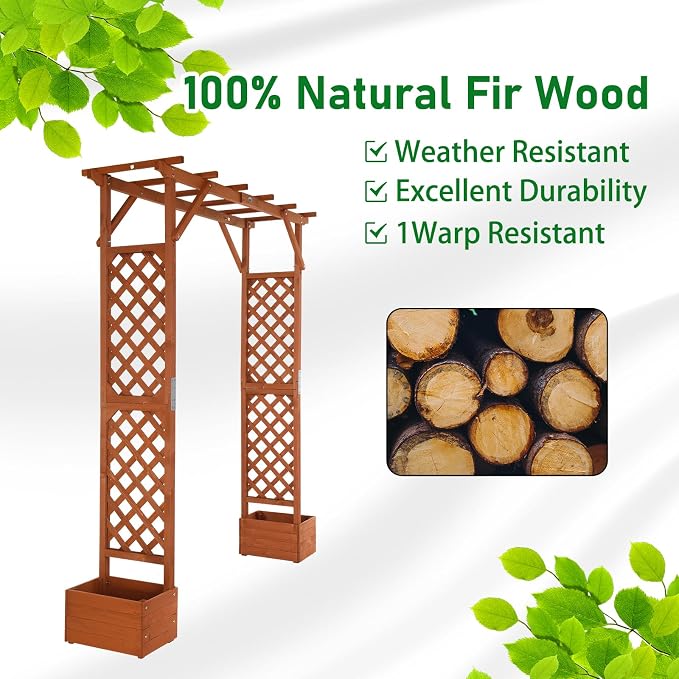 VINGLI Wooden Garden Arbor - Image 2