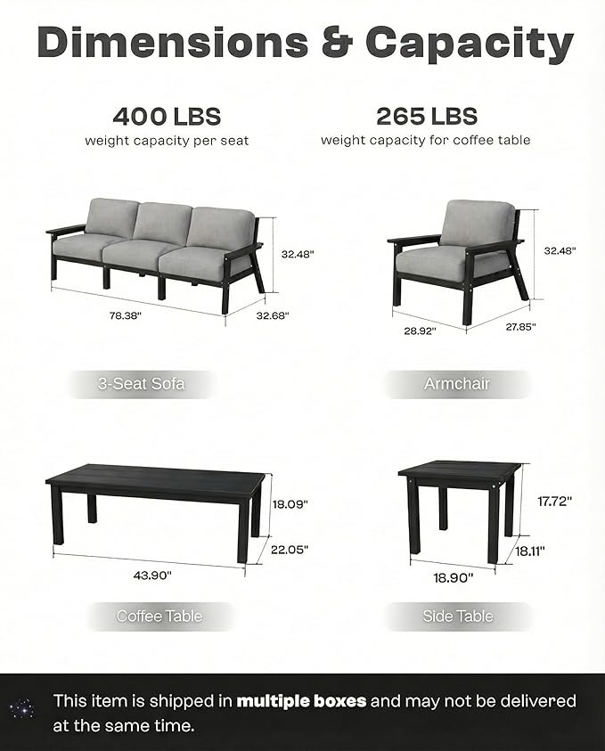 10 Piece Outdoor Patio Furniture Set, Outdoor Couch - Image 6