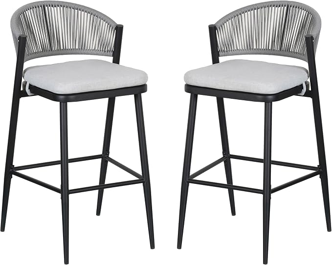 Christopher Knight Home Hearth 30.25" H Patio Barstools Set of 2, Woven Wicker - Image 5