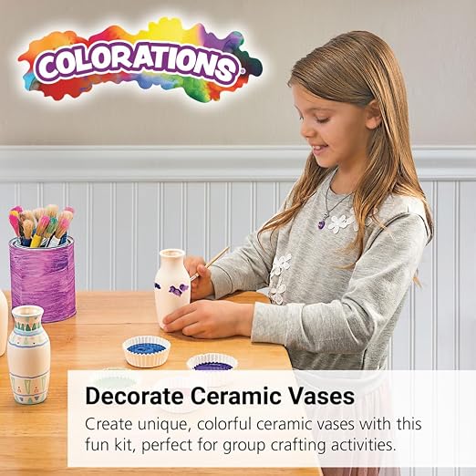 Colorations Decorative Ceramic Vases, Unfinished, Coated Inside, Ready to - Image 2