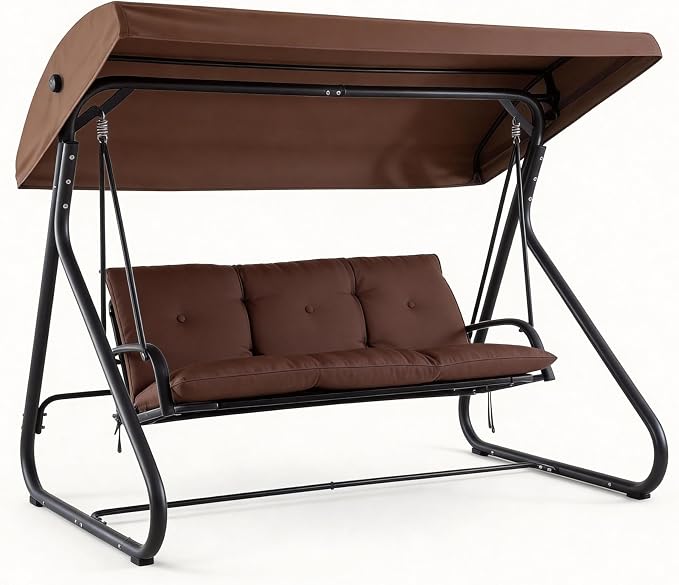 3-Seat Outdoor Convertible Swing Glider - Image 7