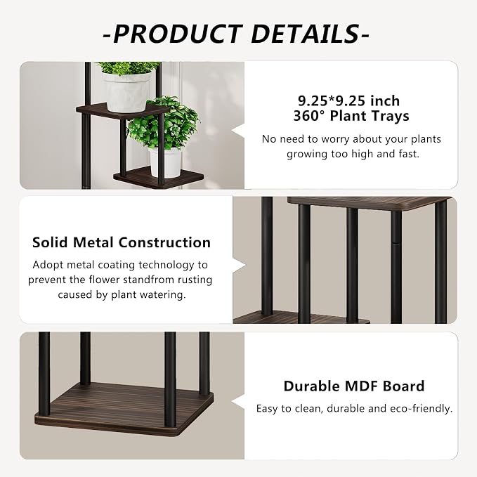 AZERPIAN Plant Stand 4 Tier Indoor Metal Flower Shelf - Image 5