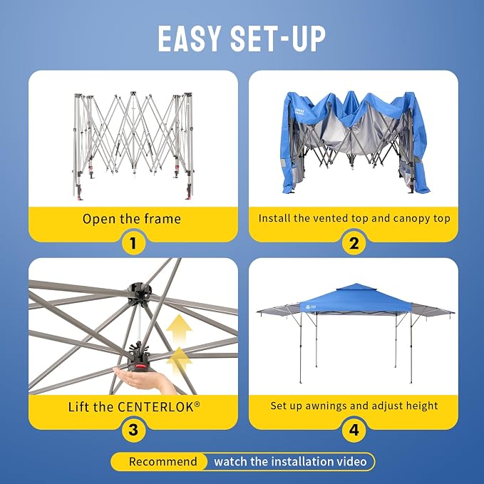 CROWN SHADES 10x10 Pop up Canopy Tent Patended Centerlock Instant Commercial - Image 6