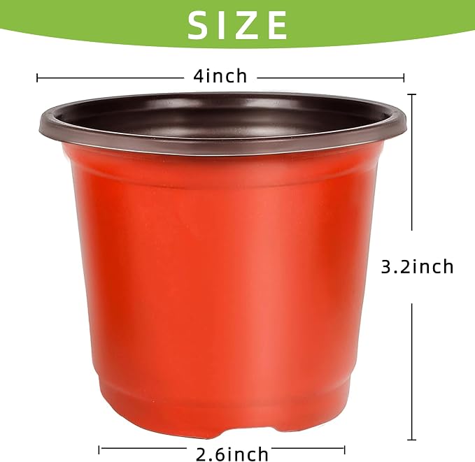Plant Nursery Pot/Pots 100 Pcs 4" Plastic Small Plants Pots Flower Pots Seed - Image 2