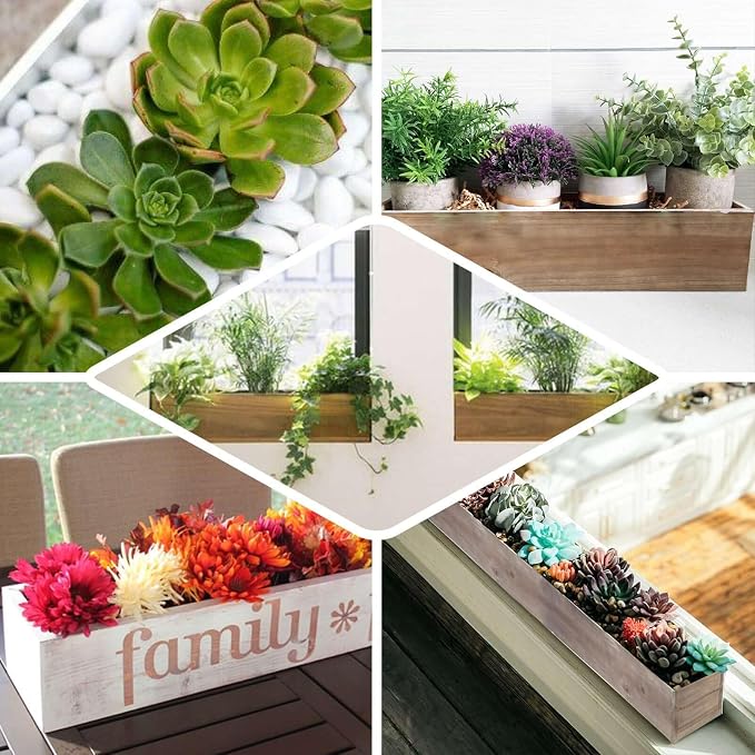 Efavormart 30"x6" Whitewash Wood Planter Box - Image 5