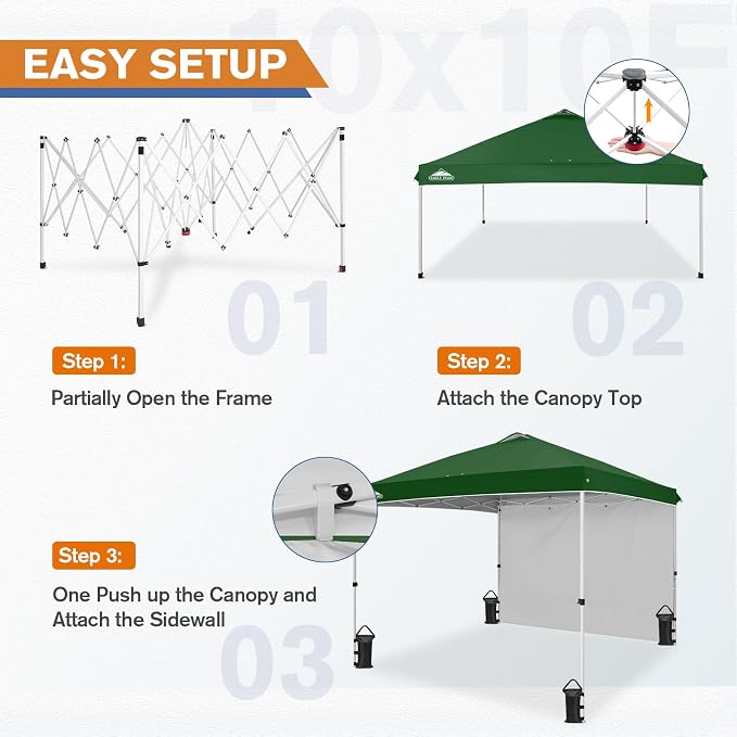 EAGLE PEAK Commercial Canopy 10x10 Pop Up Canopy Tent - Image 2
