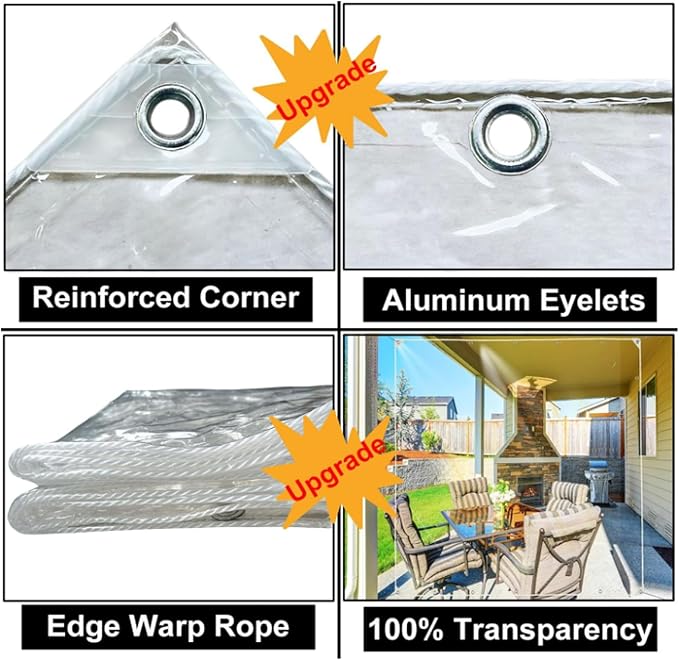 Clear Tarps Heavy Duty Waterproof 7' X 10' Clear Plastic Tarp - Image 7