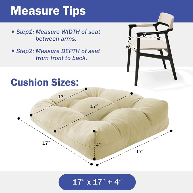 Outdoor Chair Cushions Set of 2, Patio Chair Cushions - Image 4
