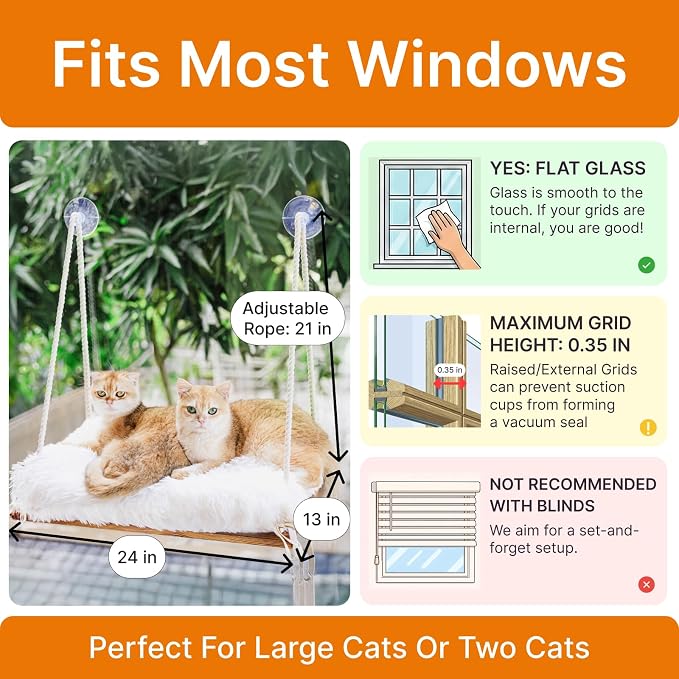 Large Cat Window Perch with Industrial-Grade Suction Cups - Image 7