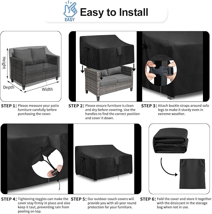 OutdoorLines Outdoor Waterproof Patio Loveseat Couch Cover - Image 6