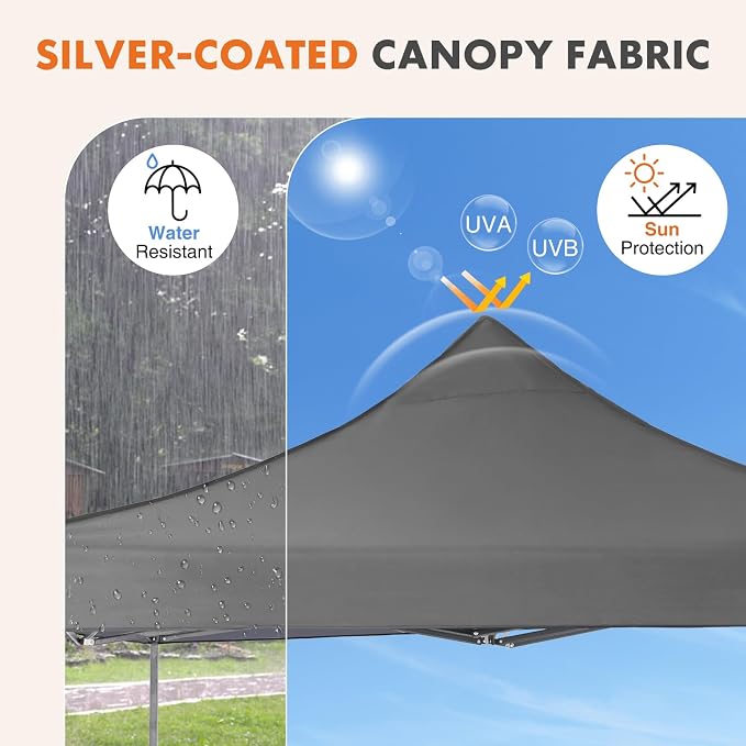 Sweetcrispy 10 x 10 Ft Pop Up Canopy Tent Outdoor Use, Portable Shade - Image 3