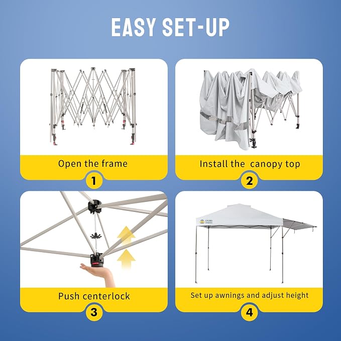 CROWN SHADES 10x10 Pop up Canopy Tent Patended Centerlock Instant Commercial - Image 5