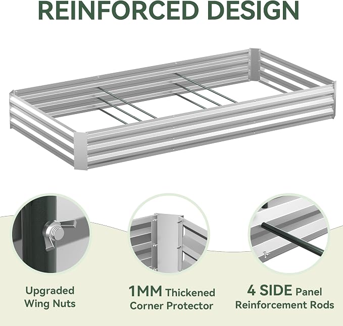 Raised Garden Bed with Self-Watering System, Galvanized Raised Beds - Image 6