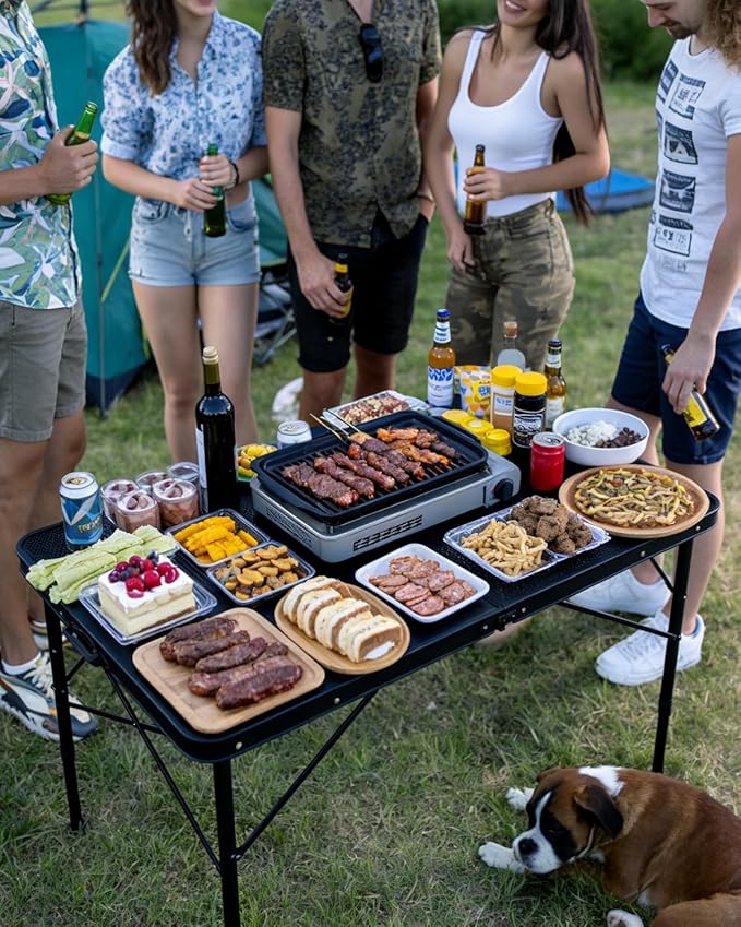 3 ft Folding Table with Adjustable Height, Portable - Image 2