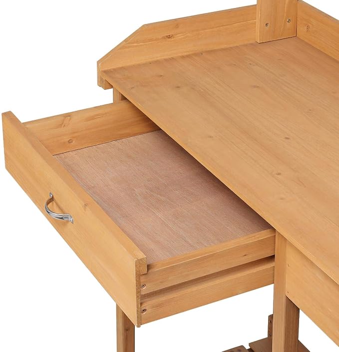 Yaheetech Potting Bench Outdoor Garden Work Bench Station Planting Solid Wood - Image 7